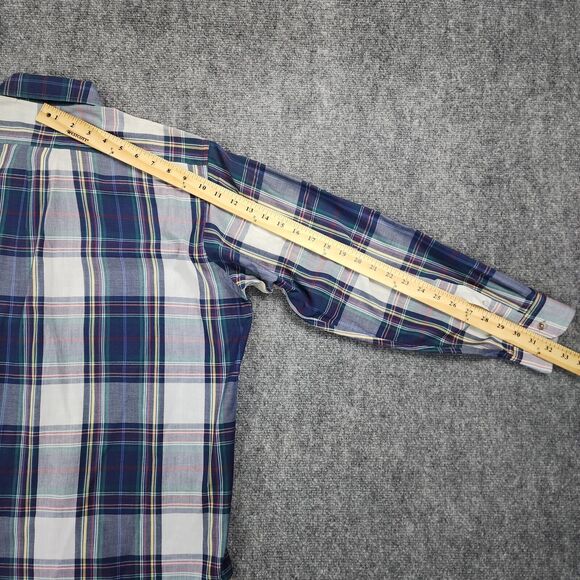 Eddie Bauer Shirt Mens Large Plaid Marin Poplin Long Sleeve Button Down VTG 90s - Picture 7 of 16